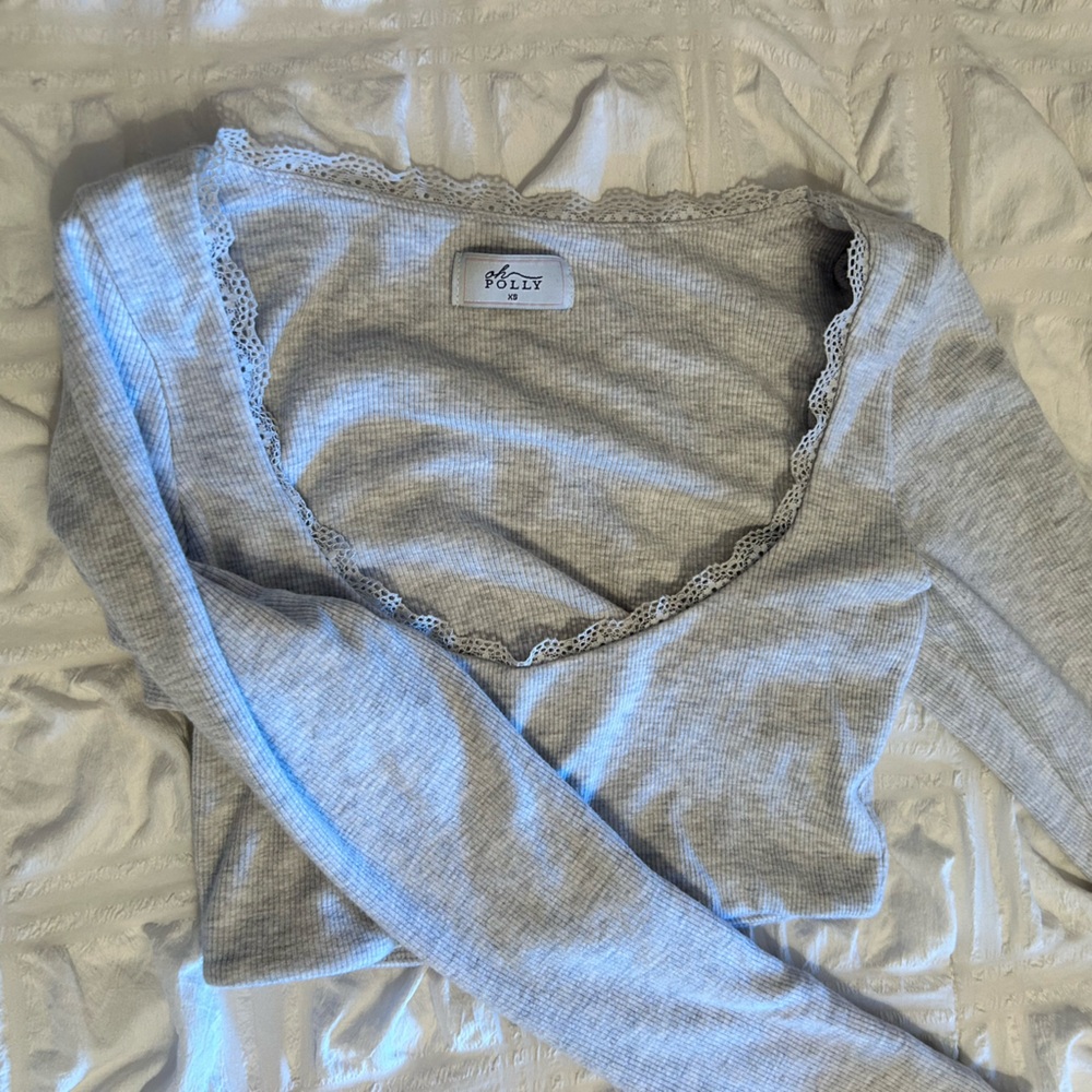 Oh Polly Light Grey Lace Trim Set